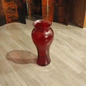 Vintage red glass vase
